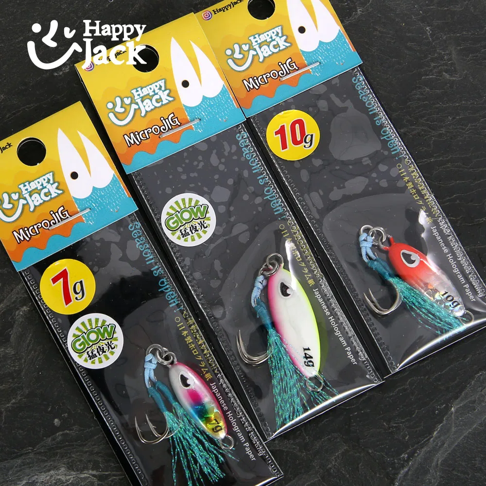 Señuelo de plantilla de Metal Happyjack, señuelos de jigging lento de metal 3 5 7 10 14G, mini señuelo de pesca de lubina de calidad japonesa, aparejos de cebo Artificial - imagen 5
