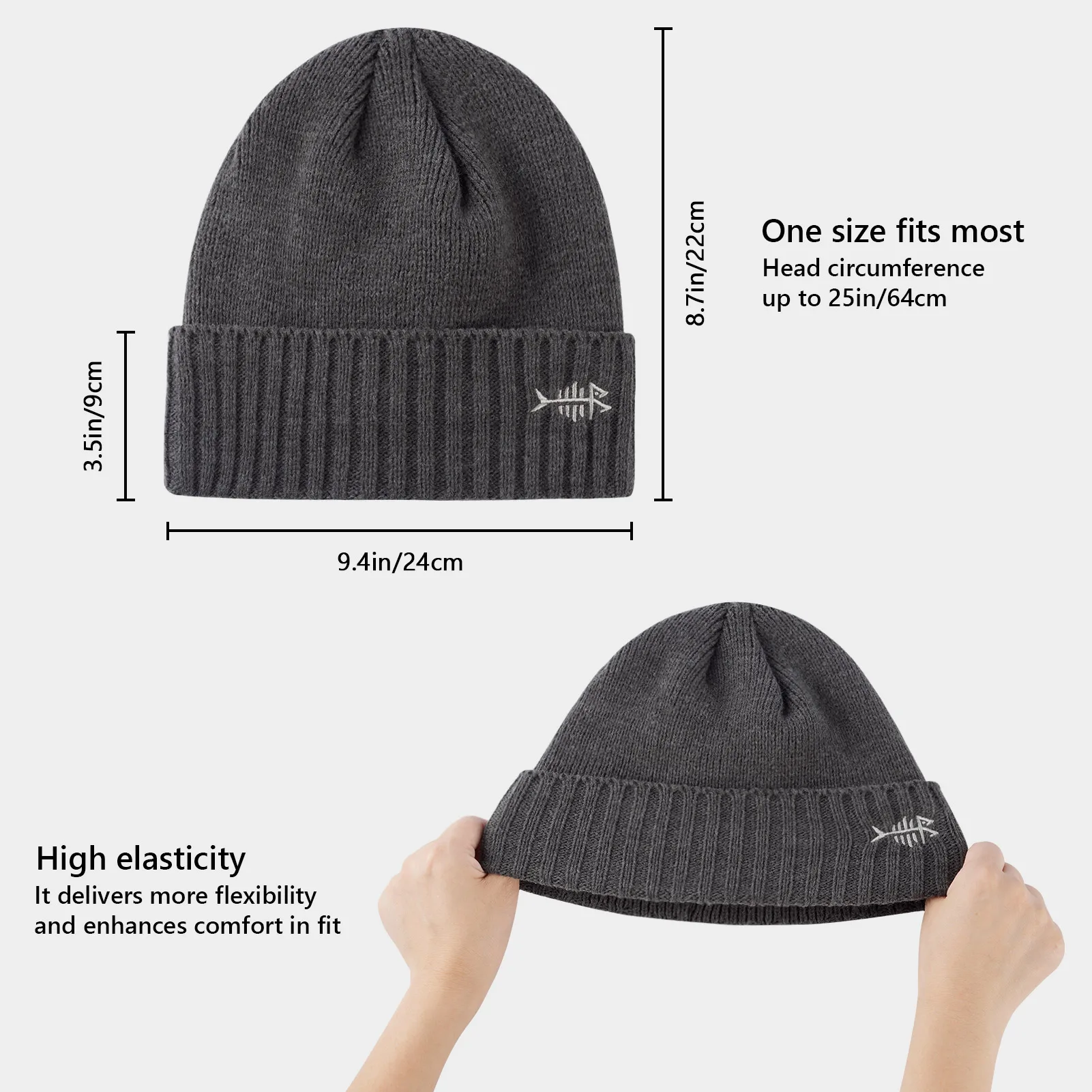 BASSDASH-Gorro con forro polar para hombre y mujer, gorro grueso y cálido de punto con puños, ajuste elástico, Unisex, para invierno - imagen 3