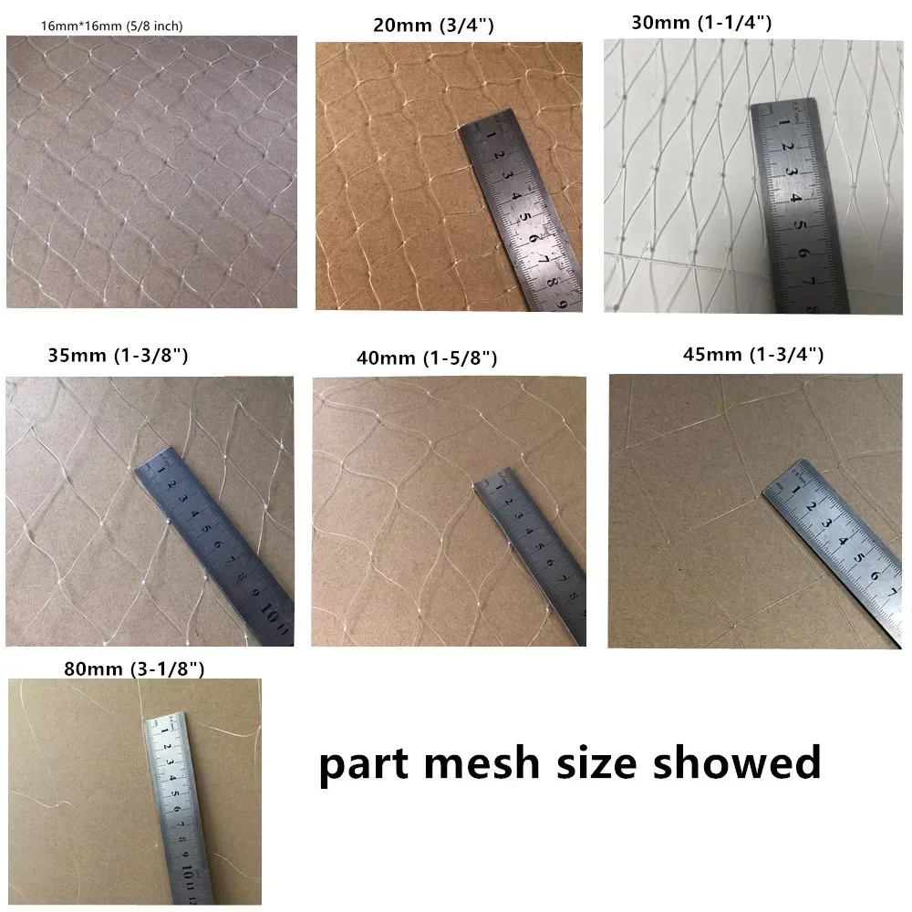 Línea de 0,18 MM-0,35 MM, producto semiacabado, profundidad de red de pesca, 48md, longitud de red, 95m, trampa de tela de malla de monofilamento de nailon para peces - imagen 3