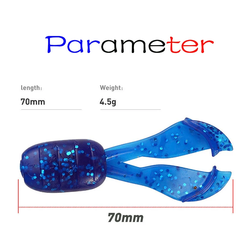 6 uds/BagTestar señuelo de pesca 70mm 4,5g cebo suave Jig Wobblers Swimbait cebos de silicona gusano lubina perca señuelo Artificial Craws cebo - imagen 3
