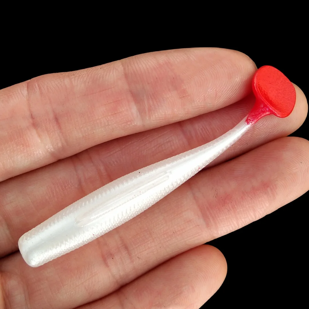 36 Uds 5,5 cm 2g señuelo suave de pesca plástico agua salada cola en T tiro de gota cebo suave de silicona gusano lubina trucha Pike Walleye Weedless - imagen 5