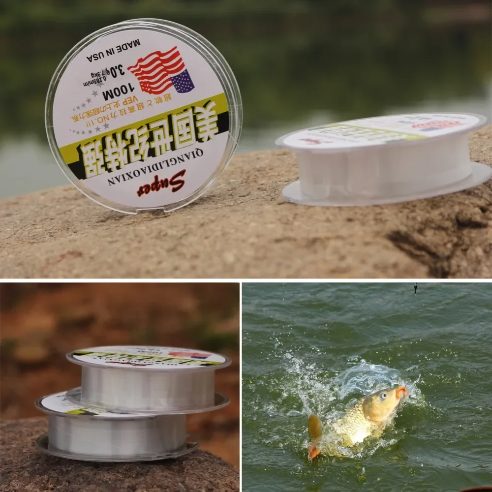 Sougayilang-sedal De Pesca súper fuerte, 100% nailon transparente, 100m, línea De Pesca De fluorocarbono, aparejos De Pesca De carpa - imagen 5