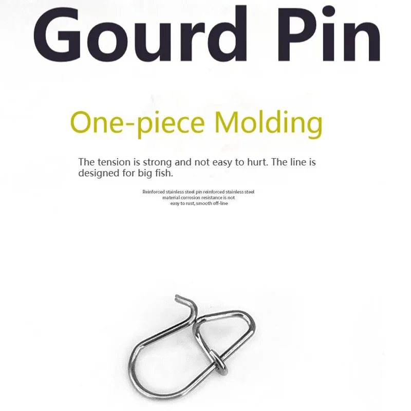 50 Uds. Pin de calabaza de acero inoxidable, Clip rápido de seguridad, Pin de bloqueo, broche ovalado, fuerte tracción, conector de aparejos de señuelo de pesca anticorrosión - imagen 3