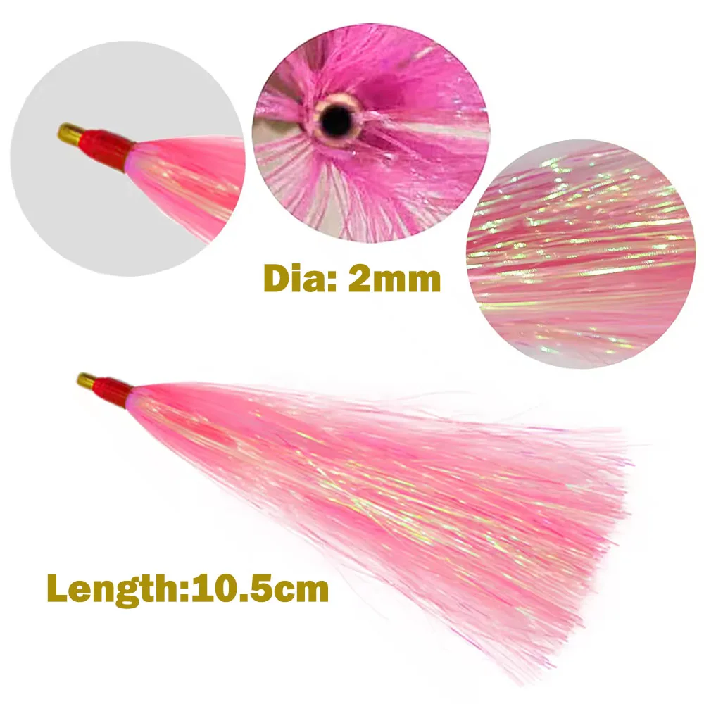5 uds pesca Bucktail Teaser Jig Señuelos de Pesca línea Flash falda cebo aparejos anzuelos de pesca Teaser cebo Kit DIY señuelo aparejos de pesca