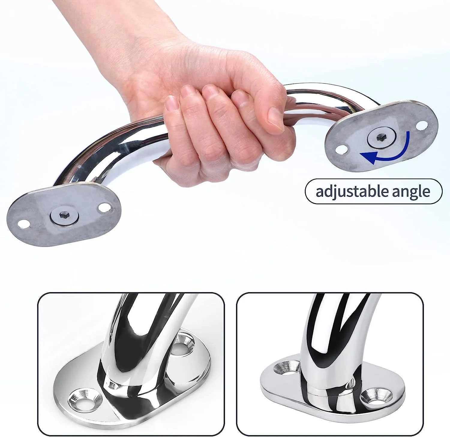 Manija de puerta de acero inoxidable 316 para barco, mango de agarre marino pulido, barandilla, reposabrazos para escalera, coche, accesorios para barcos - imagen 5