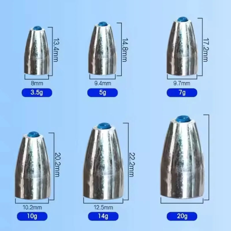 TAKEDO-plomo de pesca de aleación de bala, aparejos de pesca de Texas, peso de bala 3,5G, 5G, 7G, 10G, 14G, 20G, accesorios de pesca de carpa - imagen 3
