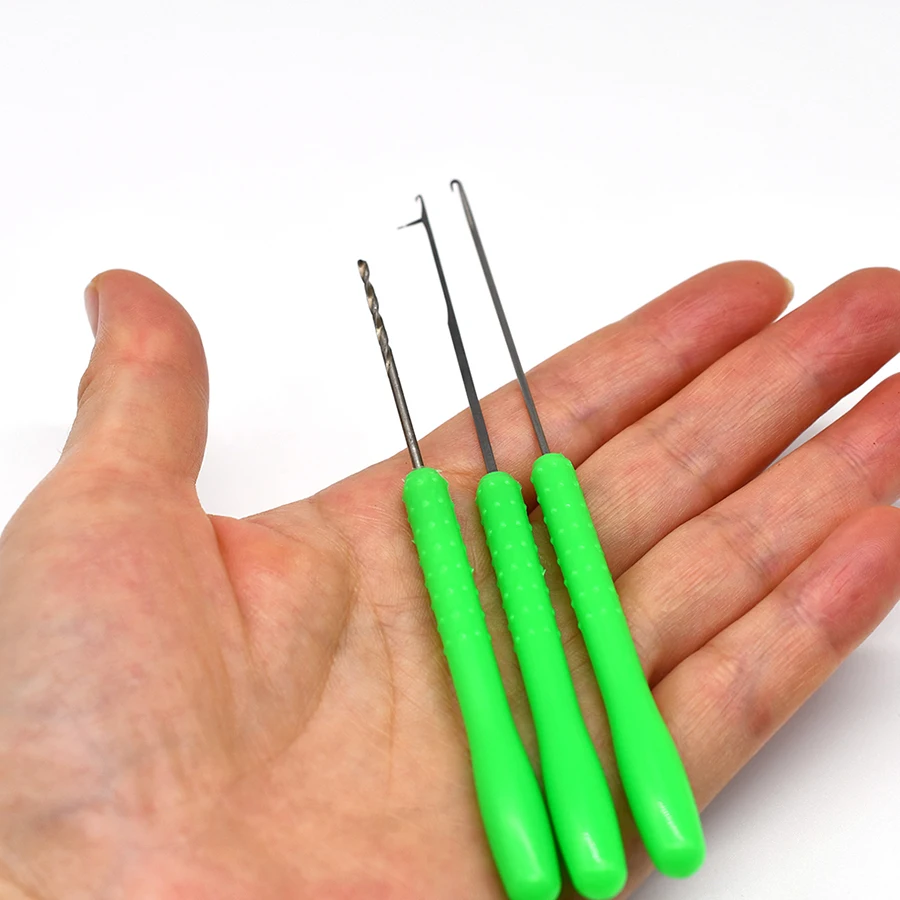 MNFT-Herramienta de pesca de carpa 3 piezas, aguja de parada cerrada, taladro de cebo, taladro de plástico y aguja de Lactch, Juego de 3 piezas - imagen 3