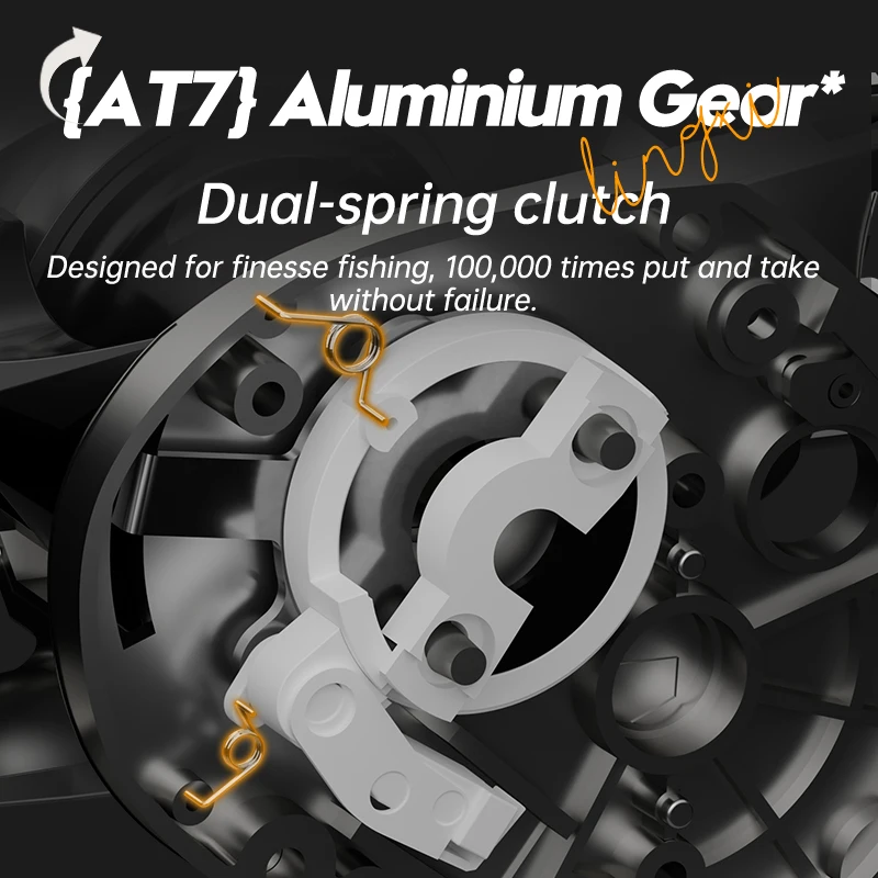 ANATONO Silver Rhino 130g carrete de pesca ultraligero BFS carrete de pesca 7,0:1 relación de engranaje agua salada 8 + 1BB 6KG Power Baitcaster - imagen 5
