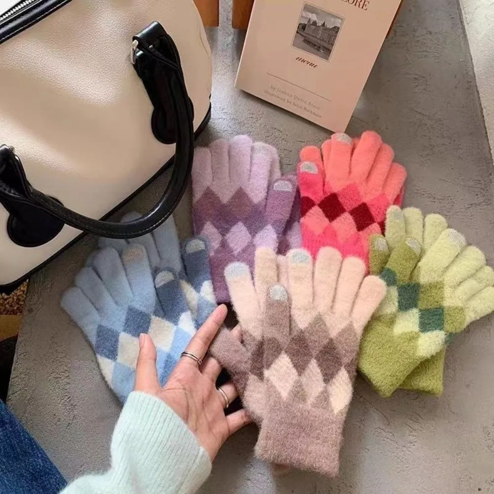 Nuevo Guante de punto que mantiene el calor, guantes de mujer a prueba de viento con pantalla táctil, guantes de ciclismo de invierno a prueba de frío para mujer - imagen 3