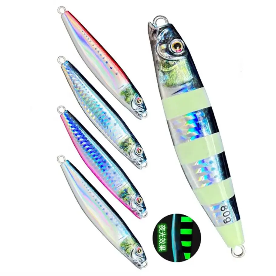 Plantilla de Metal con impresión 3D, aparejos de cebo para lubina, trucha, arrastre de arrastre, plantillas fundidas, 7,5 cm, 40g, atún, agua salada, señuelo de Jigging lento, pesca en mar, 1 ud. - imagen 5