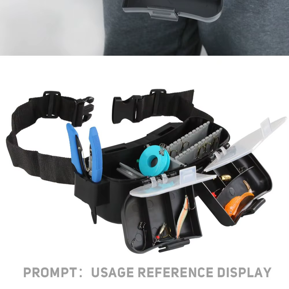 Este cinturón de herramientas de pesca versátil ofrece almacenamiento organizado y fácil acceso a equipo esencial para cualquier pescador
