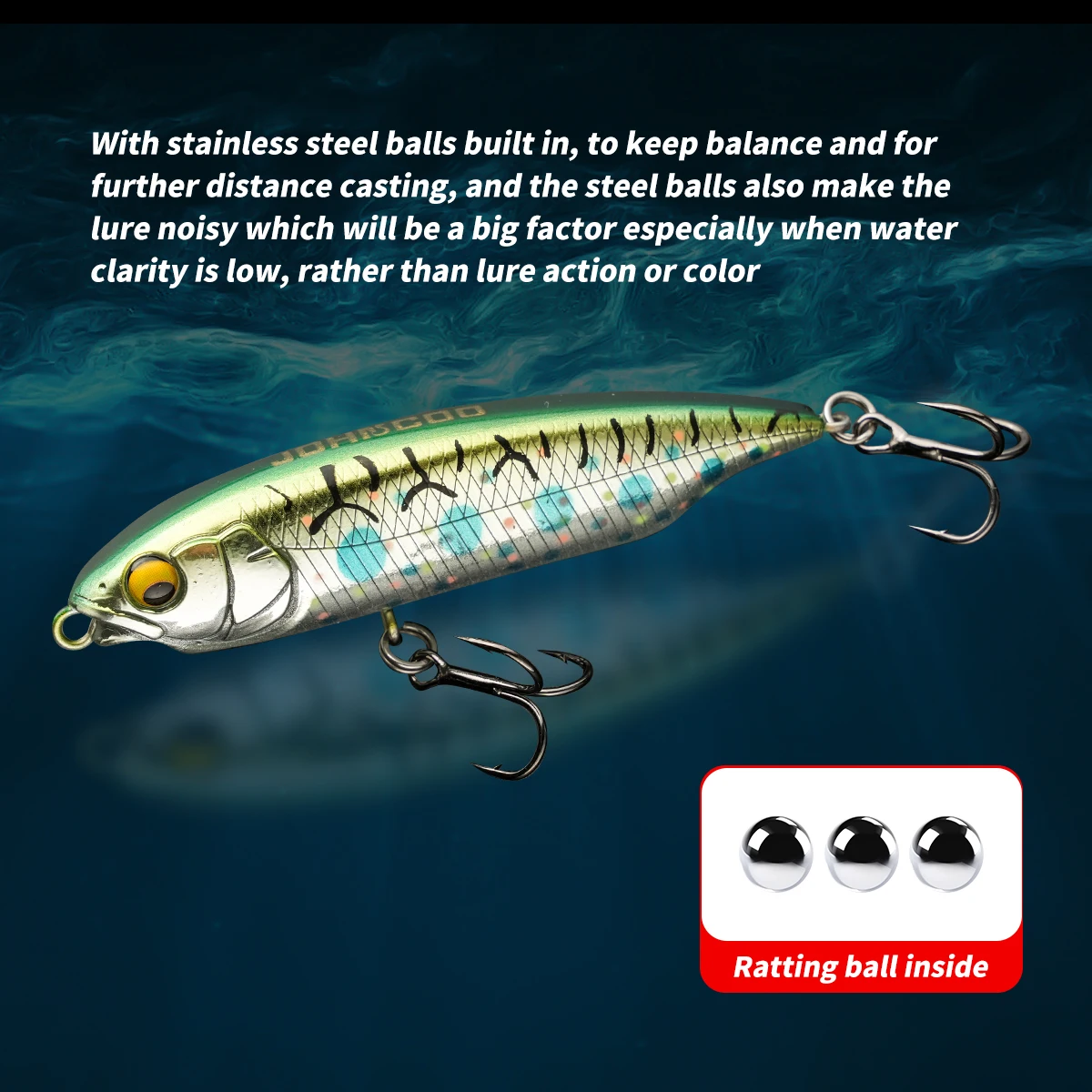 1 unidad Wobbler señuelo de hundimiento lento 60mm 75mm Stickbait Minnow lápiz señuelo de pesca aparejos de pesca para pesca de lubina - imagen 5