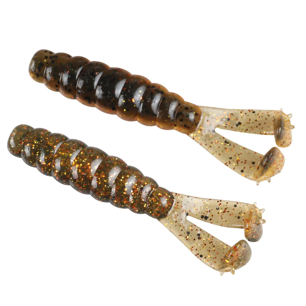 Señuelo de pesca de sábalo con anillo de impacto de 70mm/3g, cebo blando de doble cola en T, cebo de plástico, Swimbait, señuelo de Jigging Artificial - imagen 5