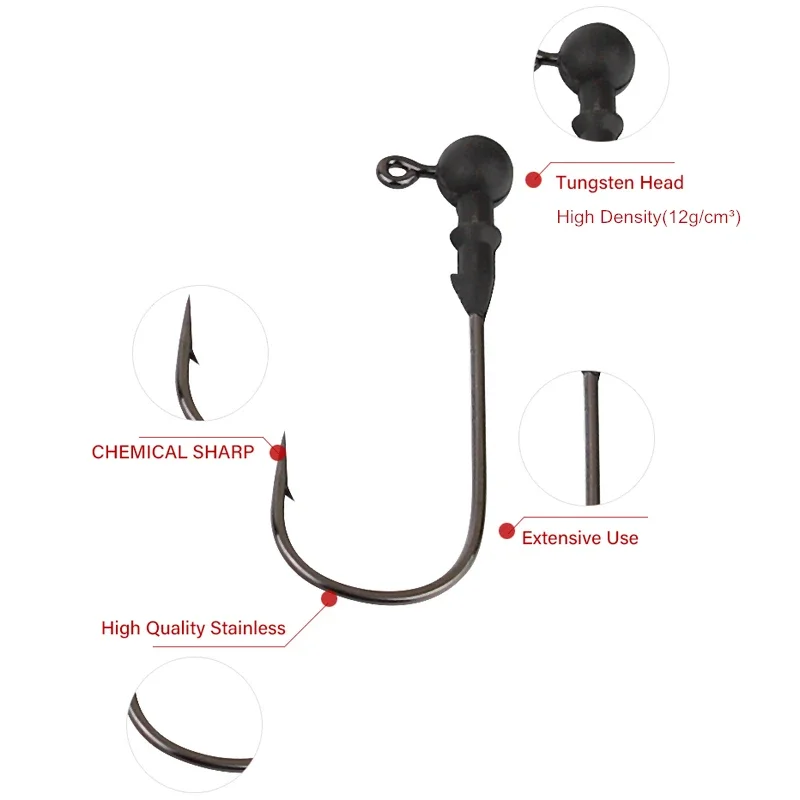 Mosodo anzuelos de pesca de tungsteno señuelo anzuelo con cabeza de anzuelo 1,8g3.5g5.3g7.2g anzuelos de manivela de tungsteno Lucio Swimbait anzuelos Accesorios - imagen 2