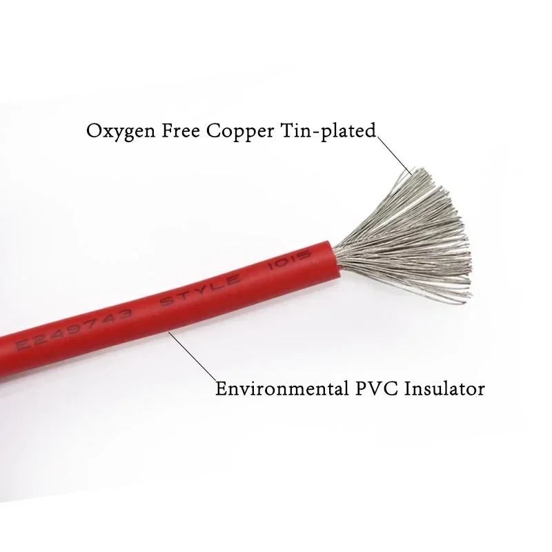 Cable eléctrico UL1015 de 2/5m con aislamiento de PVC, 24, 22, 20, 18, 16, 14, 12, 10, 8 AWG, 600V, iluminación de lámpara, Cable de cobre de línea LED artesanal - imagen 2