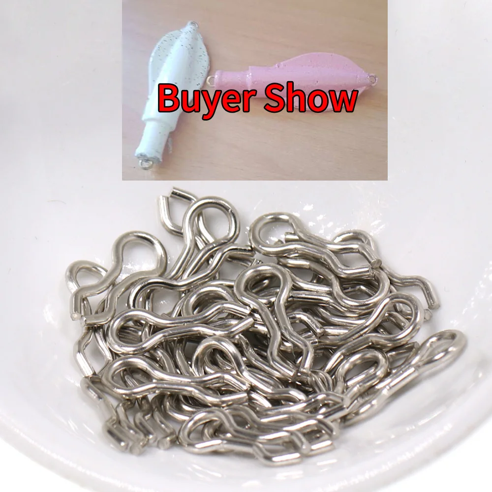 Elllv 50 Uds. De bucles de molde de DO-IT de acero inoxidable, plantillas de plomos de pesca anticorsión, moldeo de señuelos, ojales de alambre, anillos S M L - imagen 5