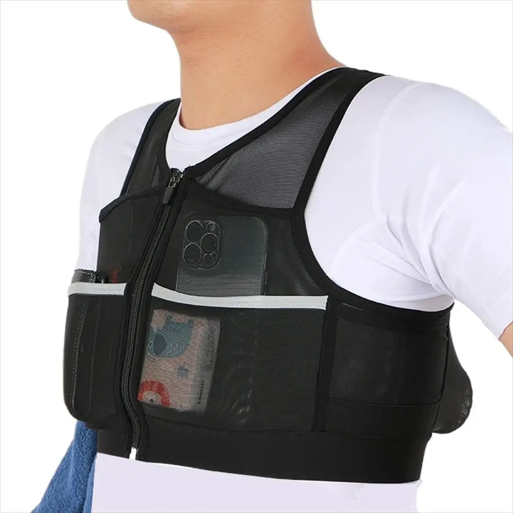 Chaqueta para correr para hombre y mujer, mochila reflectante transpirable para correr, chaleco para maratón, bolsa de almacenamiento para correr, paquete de pecho para correr - imagen 4