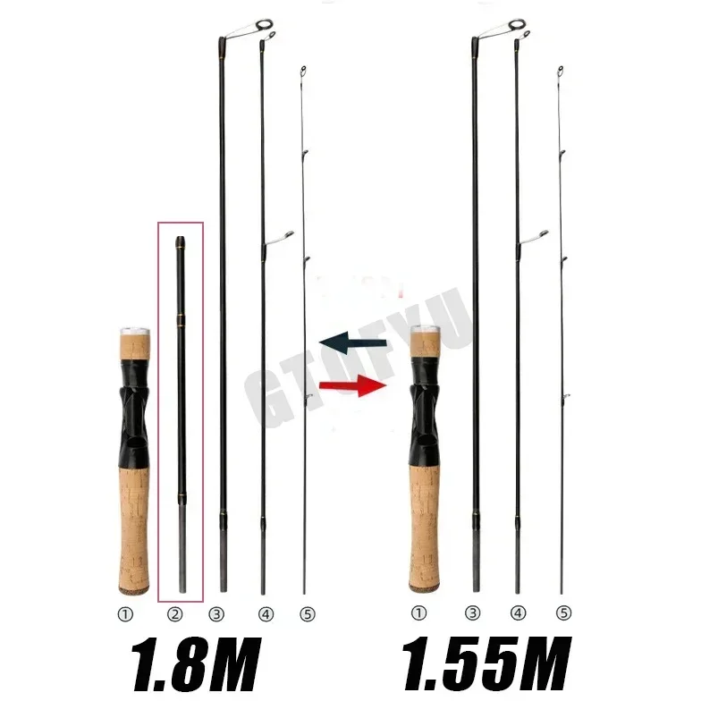 Caña spinning ultraligera de carbono 4 tramos para pesca de trucha fina - imagen 4