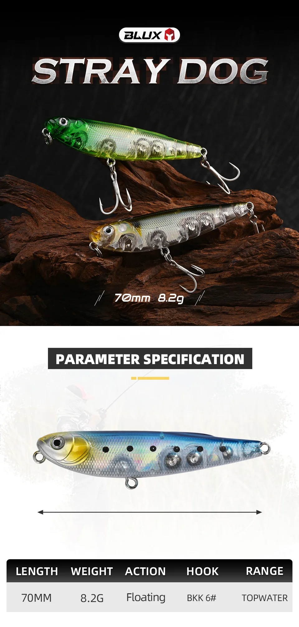 Demostración de acción - Movimiento de topwater perfecto