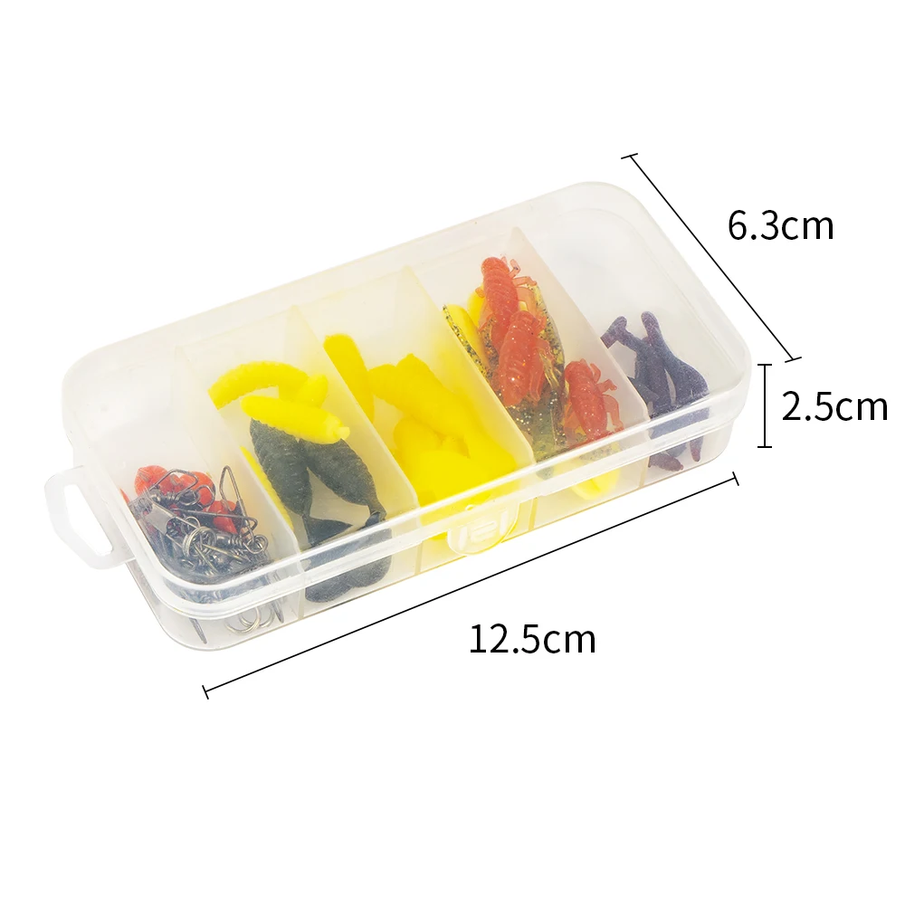 Señuelo de plástico blando para pesca Artificial, kit de señuelos de pececillos, juego de señuelos de manivela, Combo - imagen 2