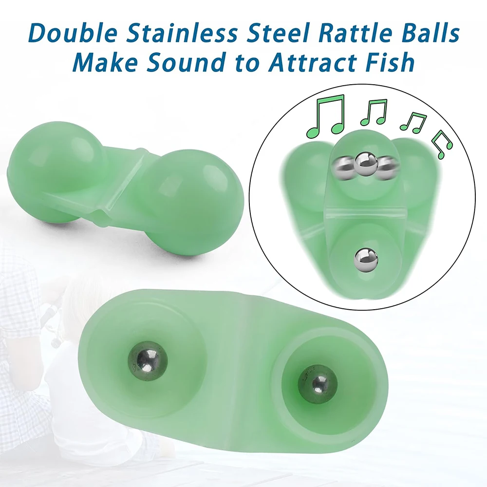 Cuentas de doble sonajero para pesca, accesorios de 25 piezas, aparejo de pez gato, sonajero, campana, atrayente - imagen 3