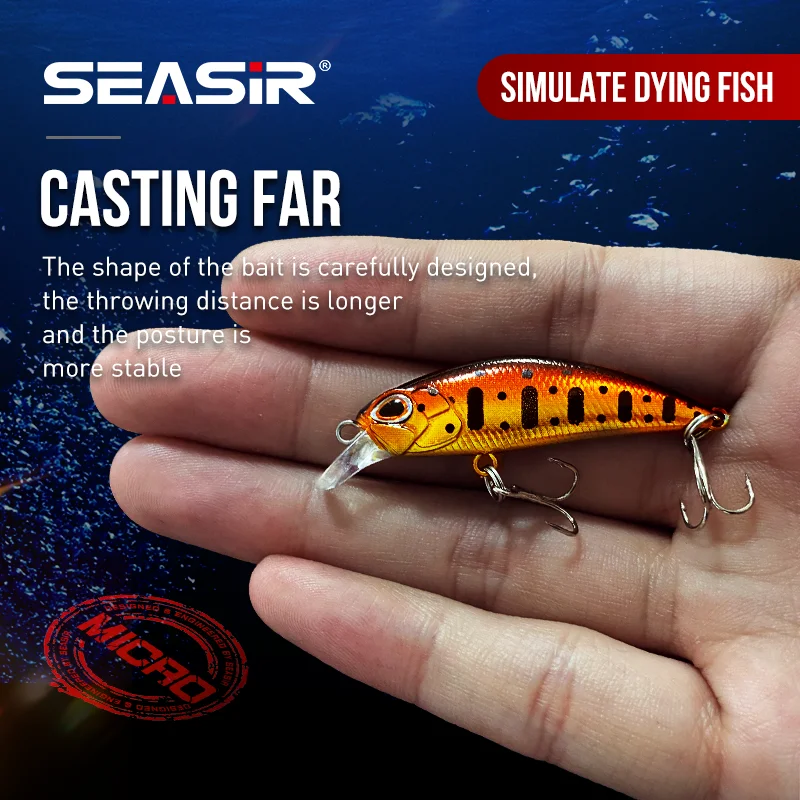 SEASIR Micro Minnow-Mini Señuelos de Pesca de hundimiento, 5cm, 3,5g, 15 colores, cebo duro Artificial, profesional, Jerkbait, Wobblers - imagen 2