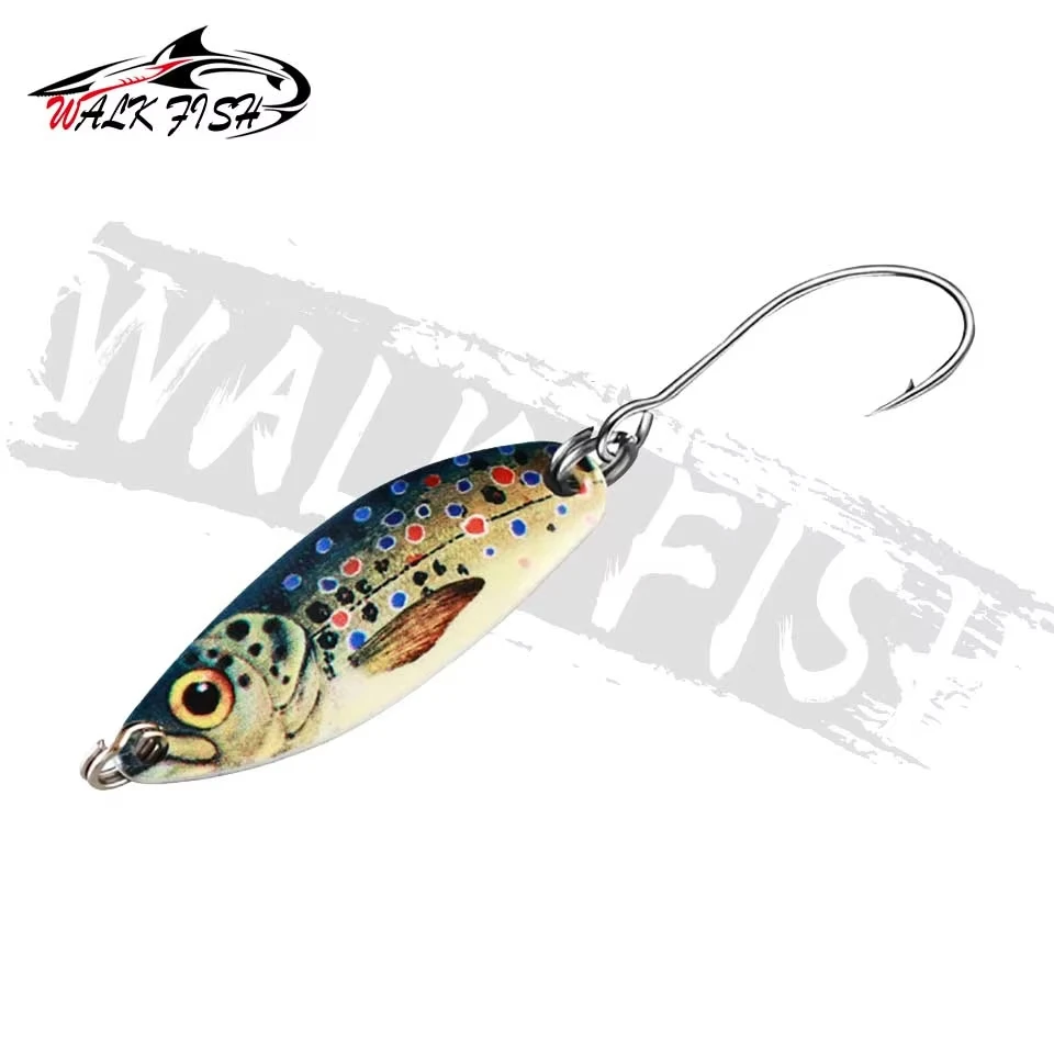 WALK FISH-señuelo giratorio de Metal, simulación de corriente en forma de cuchara con lentejuelas, tiras blancas, lubina de agua dulce, 3g/5g, 35mm/40mm, 1 Uds. - imagen 5