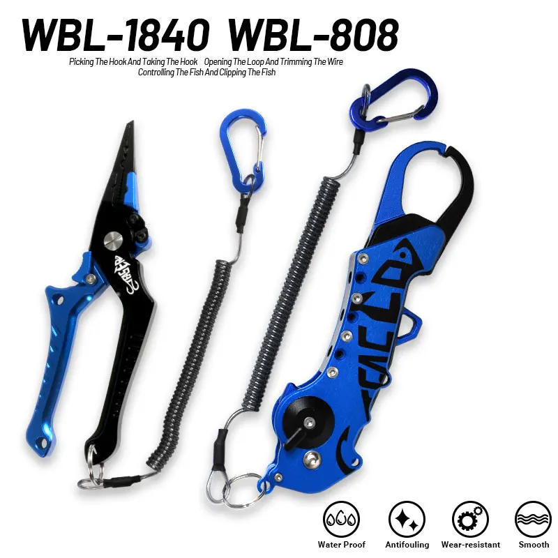 Alicates de pesca TEASER WFG-1840, accesorios de herramientas de pesca multifuncionales, tijeras cortadoras de línea de 19cm y 130g, pinzas para pescado, cuerda que combina - imagen 5