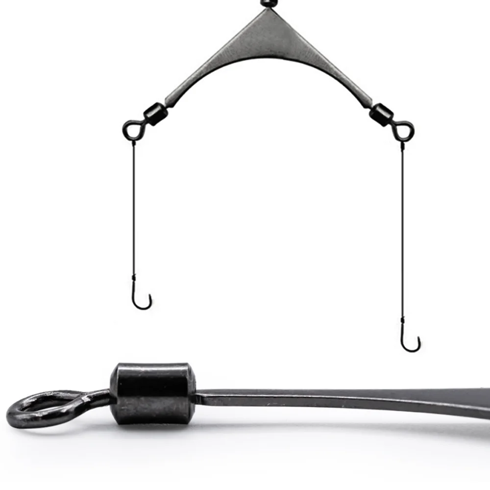 Cabezal de plantilla de pesca giratorio de 3 vías, Conector de poste rodante de acero inoxidable, anillo de conexión, evita enredos de línea, 20 piezas - imagen 2