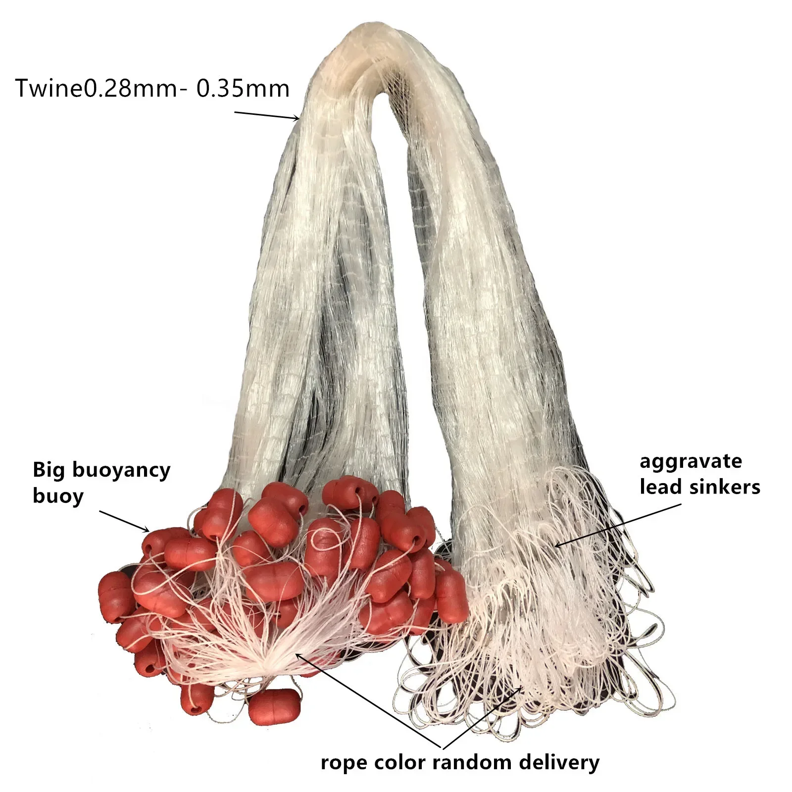 Red de amarre fuerte de 0,35mm, red de monofilamento de nailon de una sola capa, Red de fregadero de gran flotabilidad, rejilla para peces - imagen 3