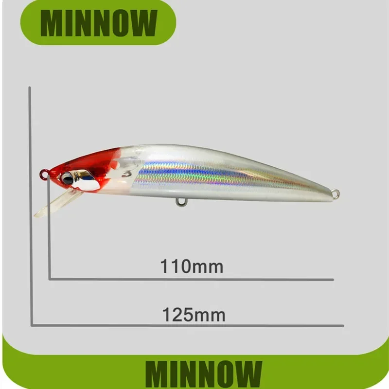 Señuelo de Pesca de pececillo con hoja Flash, 110mm, 36g, agua de mar hundida y agua dulce, Wobbler de Pesca para curricán, lubina, Pesca de carpa - imagen 3