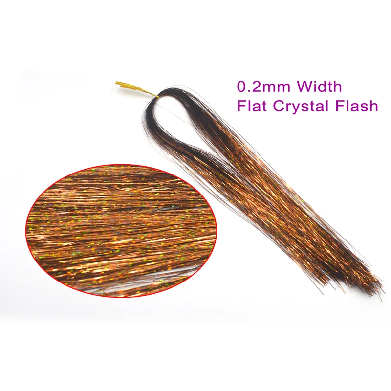 Lote de cebos planos de colores para pesca, lubina brillante, salmón, pargo, lubina, Flash de cristal, Material de atado de moscas, 5 paquetes - imagen 2