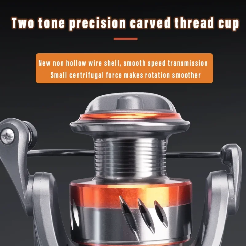 Carrete de pesca giratorio DEUKIO sin huecos 3 + 1 rodamientos de bolas de acero inoxidable mango de carrete CNC 5,2: 1 relación de engranaje 12kg arrastre máximo agua salada - imagen 4