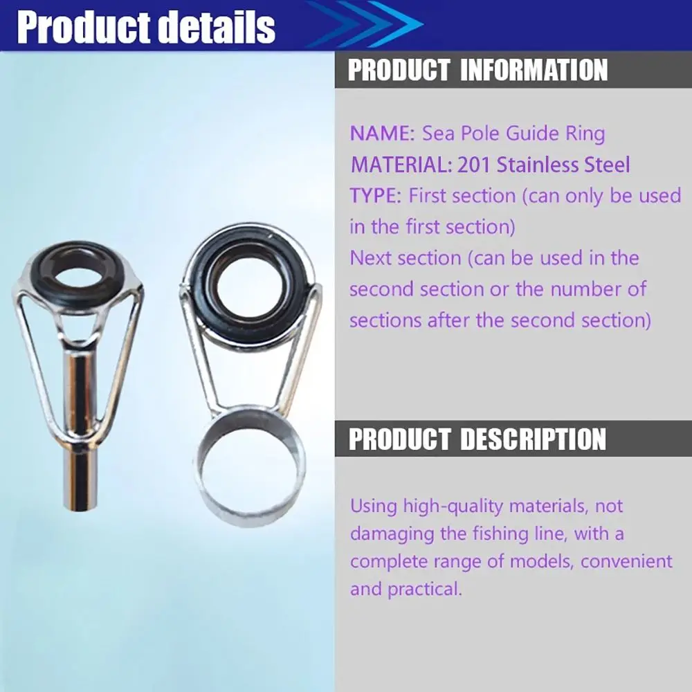 Descubra el mejor accesorio de pesca con el anillo de guía del polo marino elaborado con acero inoxidable 201 por durabilidad y versatilidad