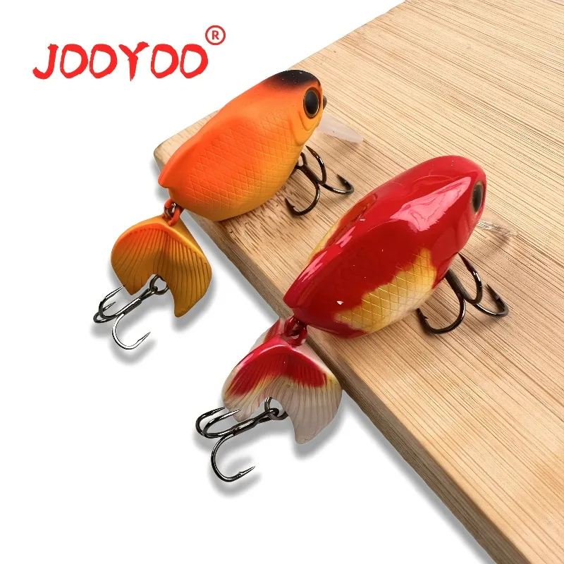 Cebo de natación biónico JOOYOO de Color aleatorio, señuelo de pececillo flotante de Material ABS, diseño de pez dorado realista para lubina y bagre, 1 ud.