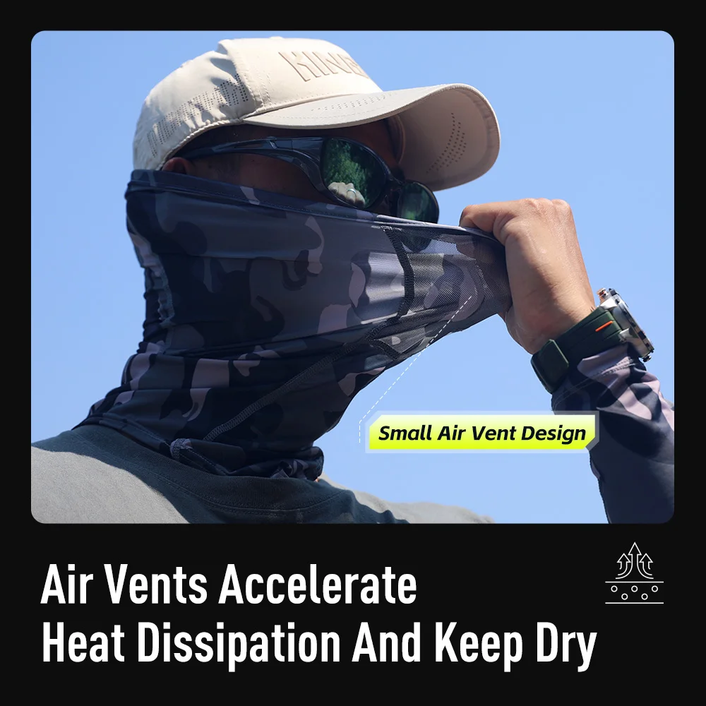 Kingdom Fishing Face Towel Arm Guard UV Protection Ice Silk Breathable Face Mask Arm Cover Cycling Cports Outdoor Equipment - imagen 5