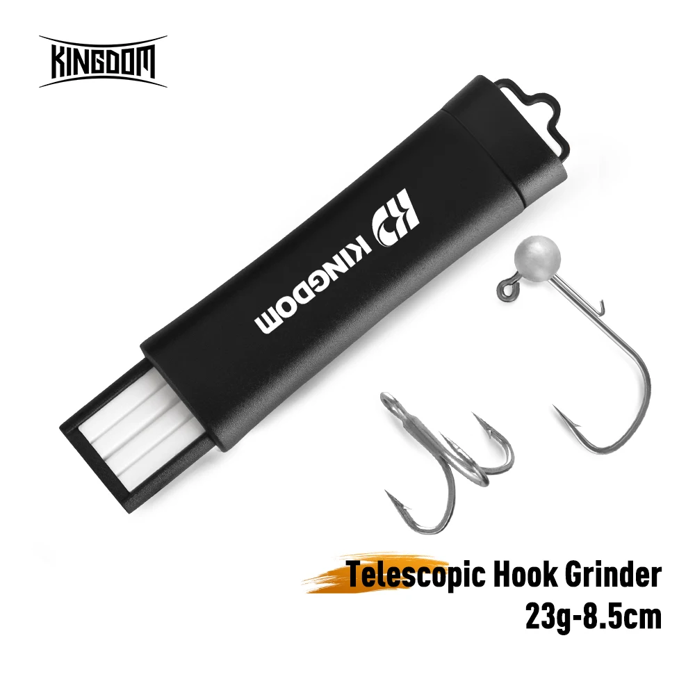 Kingdom-amoladora de anzuelos telescópica para pesca, 23g, 8,5 cm, herramienta para afilar anzuelos portátil para exteriores, accesorios de pesca, sal, agua dulce - imagen 2