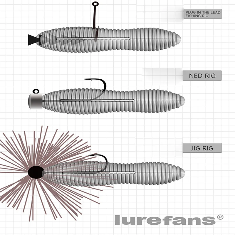 Lurefans 2024 nuevo 1,7/1,85/2,0 pulgadas 8/9 Uds BB-PIPA cebos blandos flotantes señuelo de pesca de gusanos artificiales cebo elástico alto - imagen 3