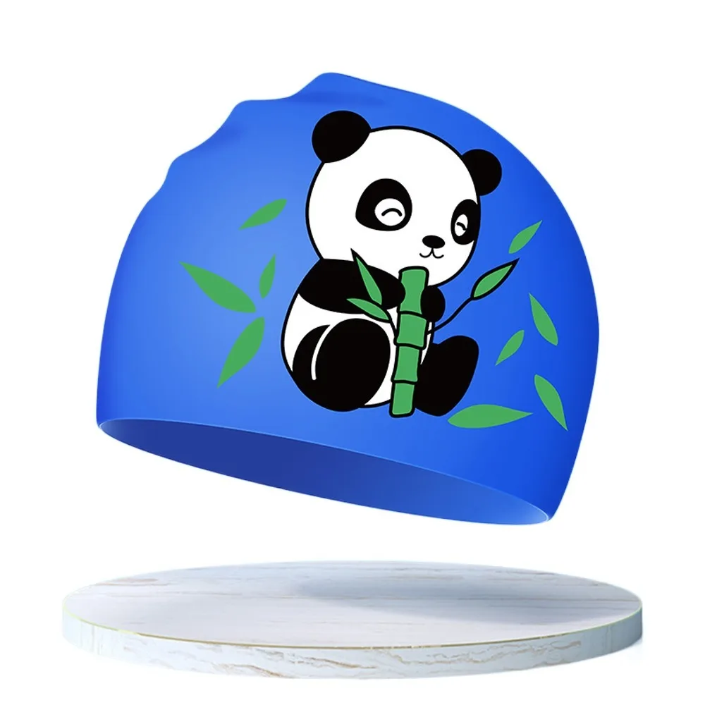 Gorro de natación impermeable para deportes acuáticos para niños, gorro de natación elástico de silicona para chico, protege las orejas, gorros de baño de dibujos animados, gorro Natatorium - imagen 3