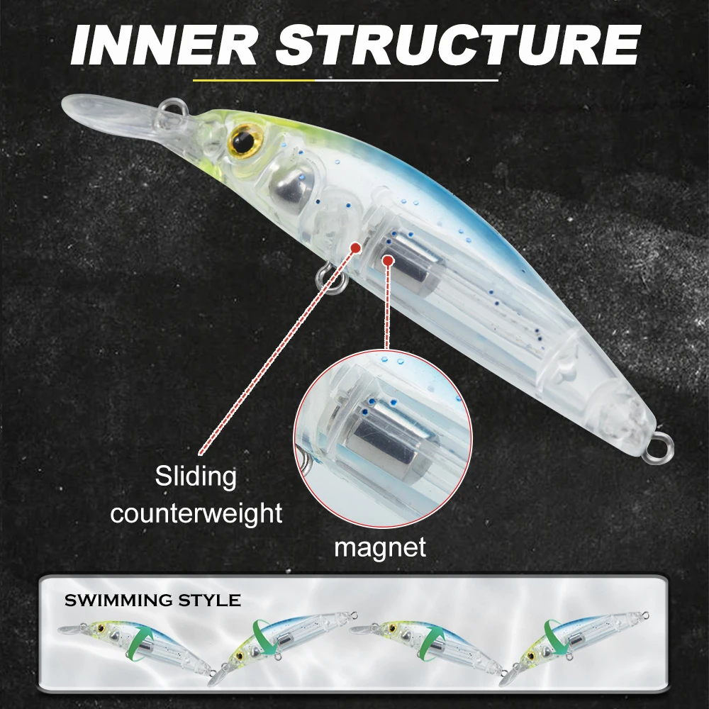 D1 LG-Señuelos de Pesca de pececillos pequeños, señuelo de trucha, 50mm/2,5g, Wobblers duros artificiales que se hunden - imagen 4