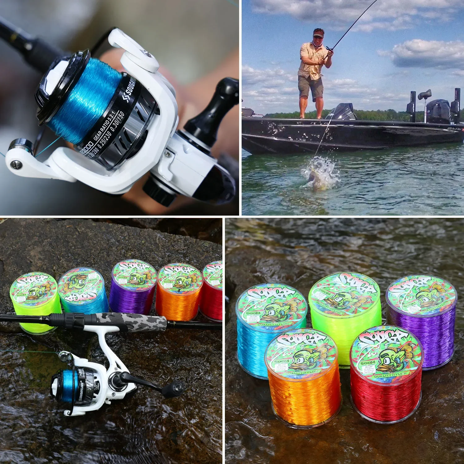 Línea de pesca de nailon Sougayilang de 500m, línea de pesca monofilamento duradera de 0,14mm-0,50mm, líneas de pesca fuertes, línea de fundición suave - imagen 4