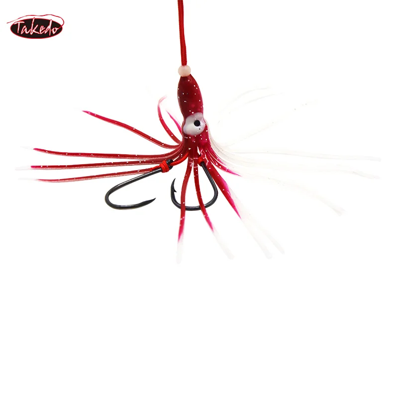TAKEDO TH01 12cm 8,4g nuevo diseño señuelo de pesca de agua salada PVC suave pulpo Artificial falda de calamar señuelo Trolling señuelo - imagen 2