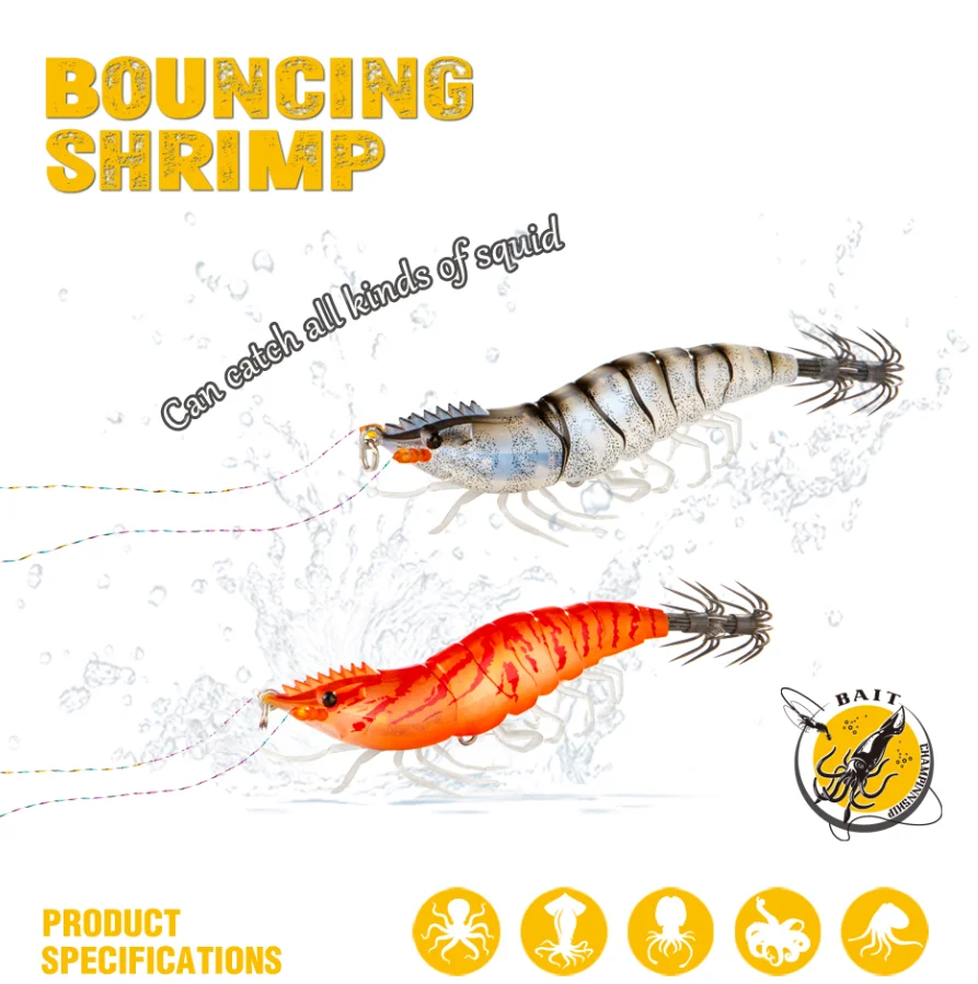 Plantilla de calamar Horizontal de 10g, señuelo Egi de sepia de hundimiento lento, cebo de pulpo de calamar Artificial, pez para anzuelo de camarón, Señuelos de Pesca de Mar - imagen 5