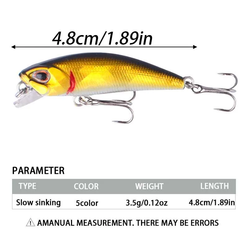 5 uds Mini Minnow Señuelos de Pesca Wobblers hundimiento lento cebo duro de plástico Artificial Crankbait Jerkbait Pesca aparejos de lubina - imagen 3
