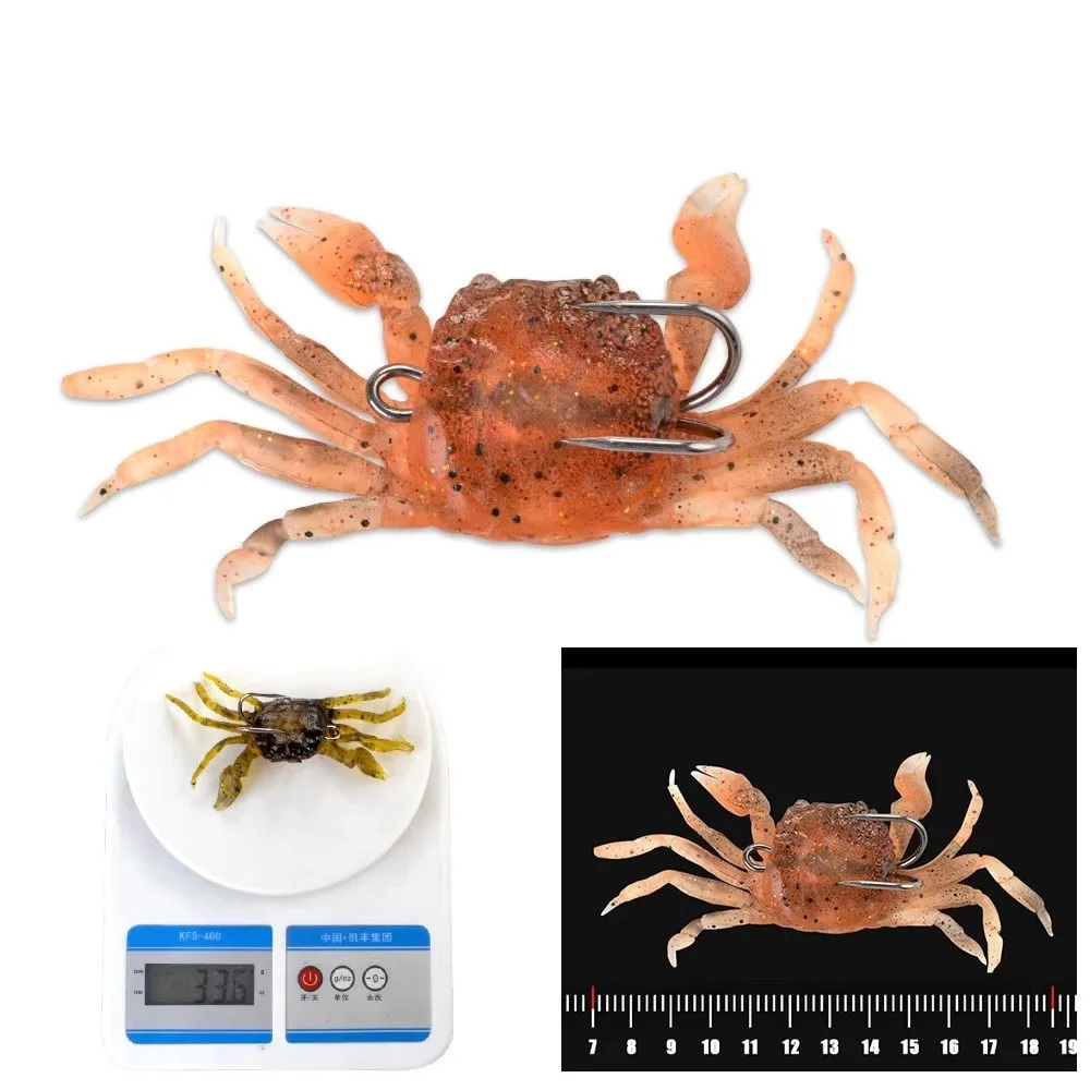 FTK-señuelo de pesca de cangrejo con doble gancho, plantilla de cebo Artificial de silicona suave de 116mm, cebo de pesca de goma, 33,5g - imagen 4