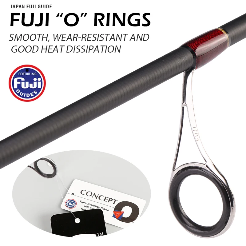 Caña de pescar de viaje KYORIM K1, 1,87 m Japón FUJI O guía carrete asiento x-cross carbono Spin Cast señuelo caña de pescar 4 SECCIÓN - imagen 4