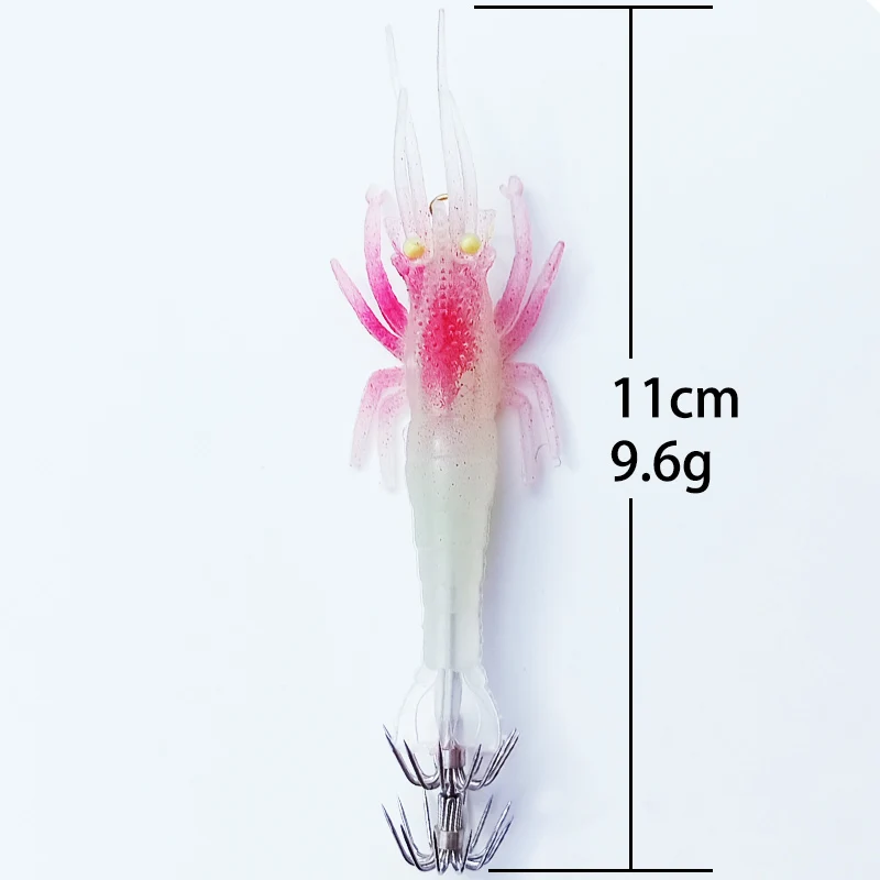 4 unids/set señuelo de pesca suave 11cm10g brillo pulpo sepia gancho suave camarón calamar anzuelo cebo Artificial pesca aparejos de pesca - imagen 3