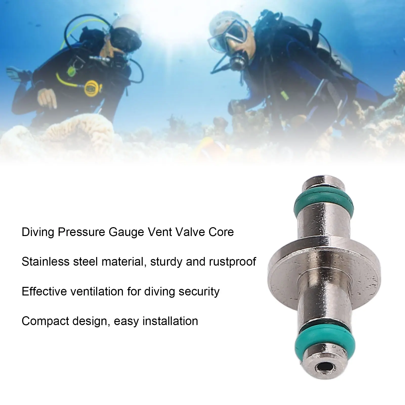 Válvula de ventilación para cilindro de buceo de acero inoxidable - imagen 3