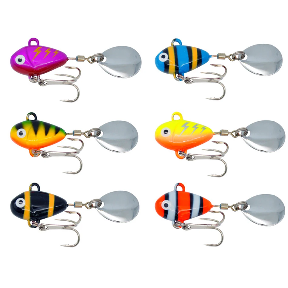 Cebo duro de plomo VIB de Metal, cebo compuesto de lentejuelas, hoja de voz, Micro materia, giratorio, cebo falso, Luya, 10g, 5cm, 1 unidad por lote - imagen 3