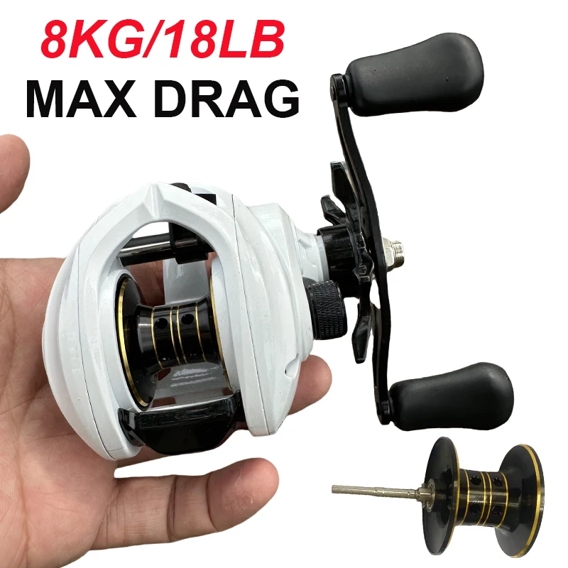 Carrete de pesca de lanzamiento de larga distancia con sistema de freno magnético, carrete profundo de Metal, relación de engranaje de alta velocidad 7,1: 1 para sal/agua dulce - imagen 4